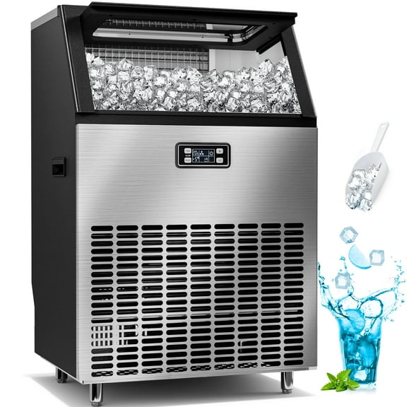 FREE VILLAGE Commercial Ice Makers, 265 Lbs/24H with 48 Pounds Ice Storage Capacity, Automatic Stainless Steel Ice Machines with LCD Operation Panel, Freestanding, Silver Visit the Antarctic Star Sto