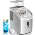 thumbnail image 1 of FREE VILLAGE Countertop Ice Maker Machine,45Lbs Square Ice Cubes in 24 Hrs,16 Ice Cubes Ready in 8 Mins with Self-claning,24H Timer Setting, Ice Scoop and Basket for Home , Black Utensils Insulat, 1 of 8