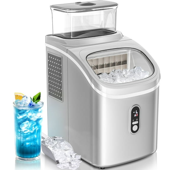 FREE VILLAGE Countertop Ice Maker Machine,45Lbs Square Ice Cubes in 24 Hrs,16 Ice Cubes Ready in 8 Mins with Self-claning,24H Timer Setting, Ice Scoop and Basket for Home , Black Utensils Insulat