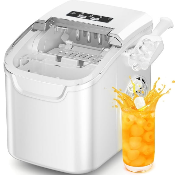 FREE VILLAGE Countertop Ice Maker Portable Ice Machine with Handle, 26Lbs/24H, Self-Cleaning Ice Makers, 9 Ice Cubes/6 Mins for Home Kitchen Bar Party, Black. Icemachine Icemakermachine