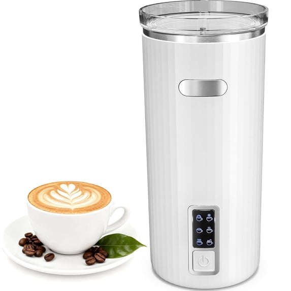 FREE VILLAGE Electric Milk Frother and Steamer,Portable Rechargeable Coffee Frother Machine,Stainless Steel Cold Foam Maker for Lattes,Coffee & Hot Chocolate,Cappuccinos,Macchiato - White