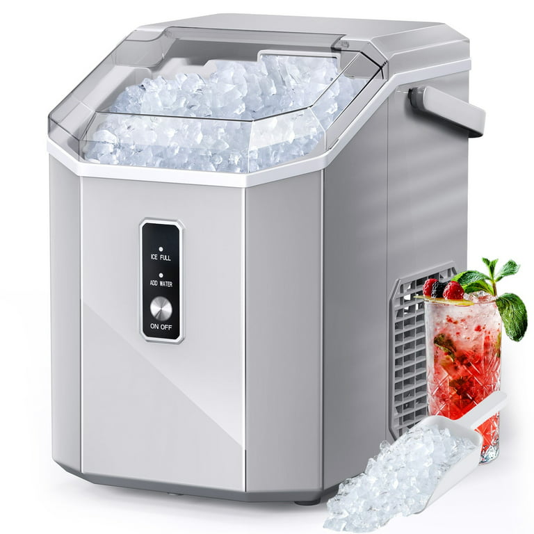 KISSAIR Portable Nugget Countertop Ice Maker, Pebble Ice Maker Machine with  Self-Cleaning, 35Lbs/24Hrs, Pellet Ice Maker Machine with Ice Basket & Ice