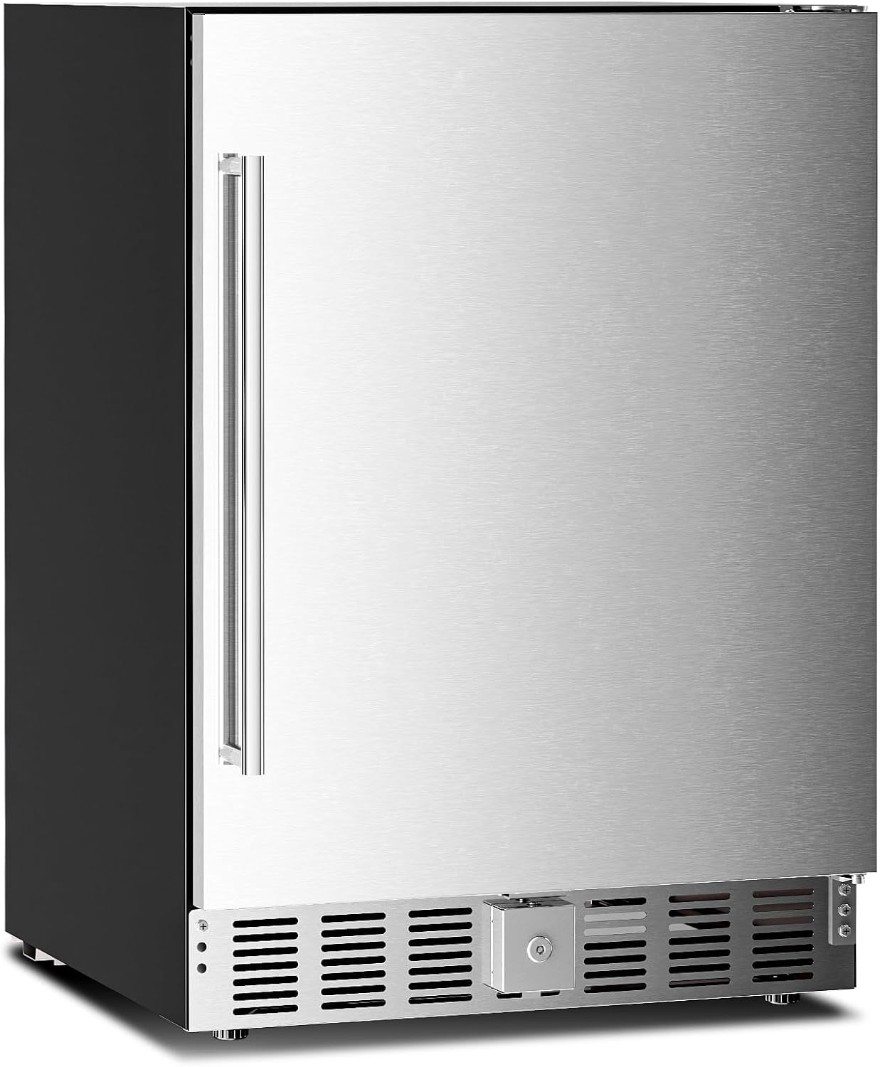 FREE VILLAGE 24 inch Outdoor Beverage Refrigerator,5 Cu.ft / 180 Cans Stainless Steel Mini Fridge for Undercounter or Freestanding,32-50°F Fast Cooling Wine Cooler for Home Patio Kitchen Bar