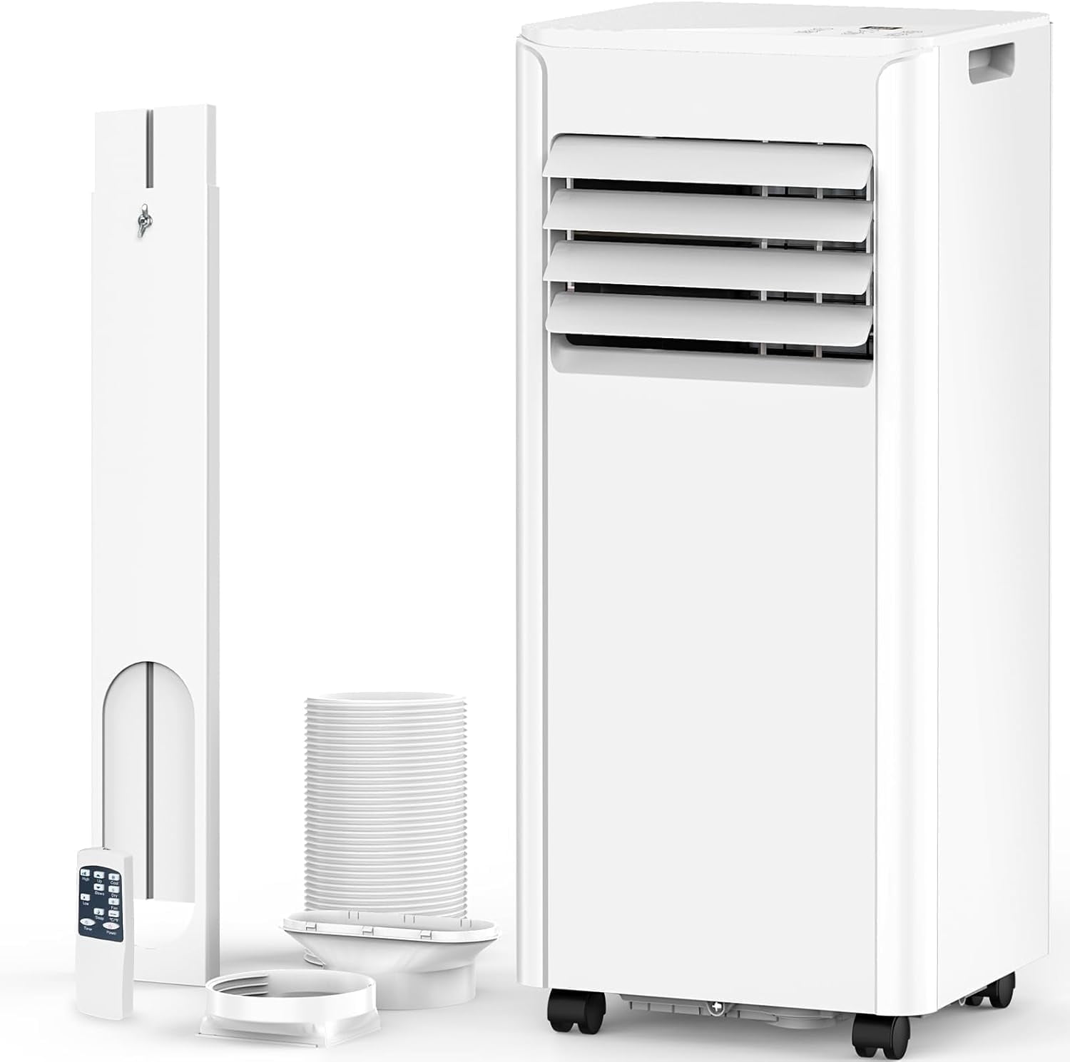 FREE VILLAGE Portable Air Conditioners,8000 BTU Air Conditioner for Room Up to 350 Sq.Ft,24H Timer,Remote Control,Dehumidifier,3 in-1 AC Unit with Window Kit for Bedroom,Indoor Rooms,Home Office