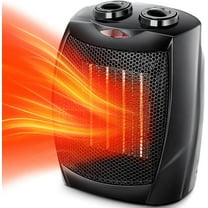 FREE VILLAGE Small Space Heater,750W/1500W Electric Portable Heater Fan for Home and Office,Room Heater Ceramic Fan Heaters with Adjustable Thermostat(8.1 Inch, Grey)