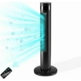 thumbnail image 1 of FREE VILLAGE Tower Fan,Portable Electric Oscillating Fan with Remote Control,3 Speed Settings 12H Timer,Bladeless Standing Floor Fan for Bedroom & Office,BLACK, 1 of 8