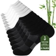 thumbnail image 1 of FREEYOKA Bamboo Socks Ankle Low Cut Socks for Men Breathable Athletic Socks 6 Pairs,BLACKWHITE, 1 of 6