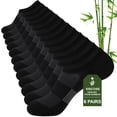 thumbnail image 1 of FREEYOKA Bamboo Socks Ankle Low Cut Socks for Men Breathable Athletic Socks 6 Pairs,BLACK, 1 of 6