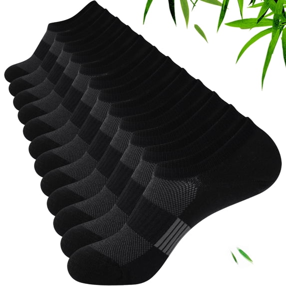 FREEYOKA Mens Socks Ankle Low Cut Socks for Men Breathable Athletic Socks 6 Pairs,BLACK