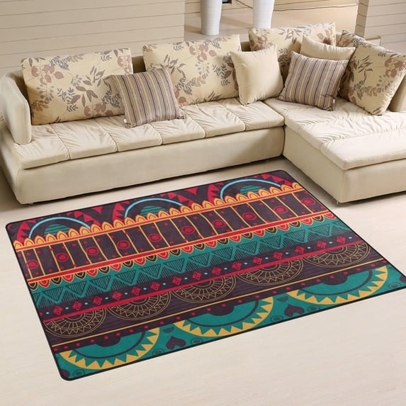 FREEAM African Tribal Print Area Rug Rugs Non-Slip Floor Mat Doormats Living Room Bedroom 60 x 39 Inch