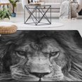 thumbnail image 1 of FREEAM Animal Lion Area Rug 5'x7', Black and White Lion Polyester Area Rug Mat for Living Dining Dorm Room Bedroom Home Decorative, 1 of 6