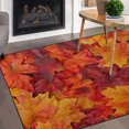 thumbnail image 1 of FREEAM Autumn Leaves Area Rug 3'x5', Fall Leaves Polyester Area Rug Mat for Living Dining Dorm Room Bedroom Home Decorative, 1 of 6