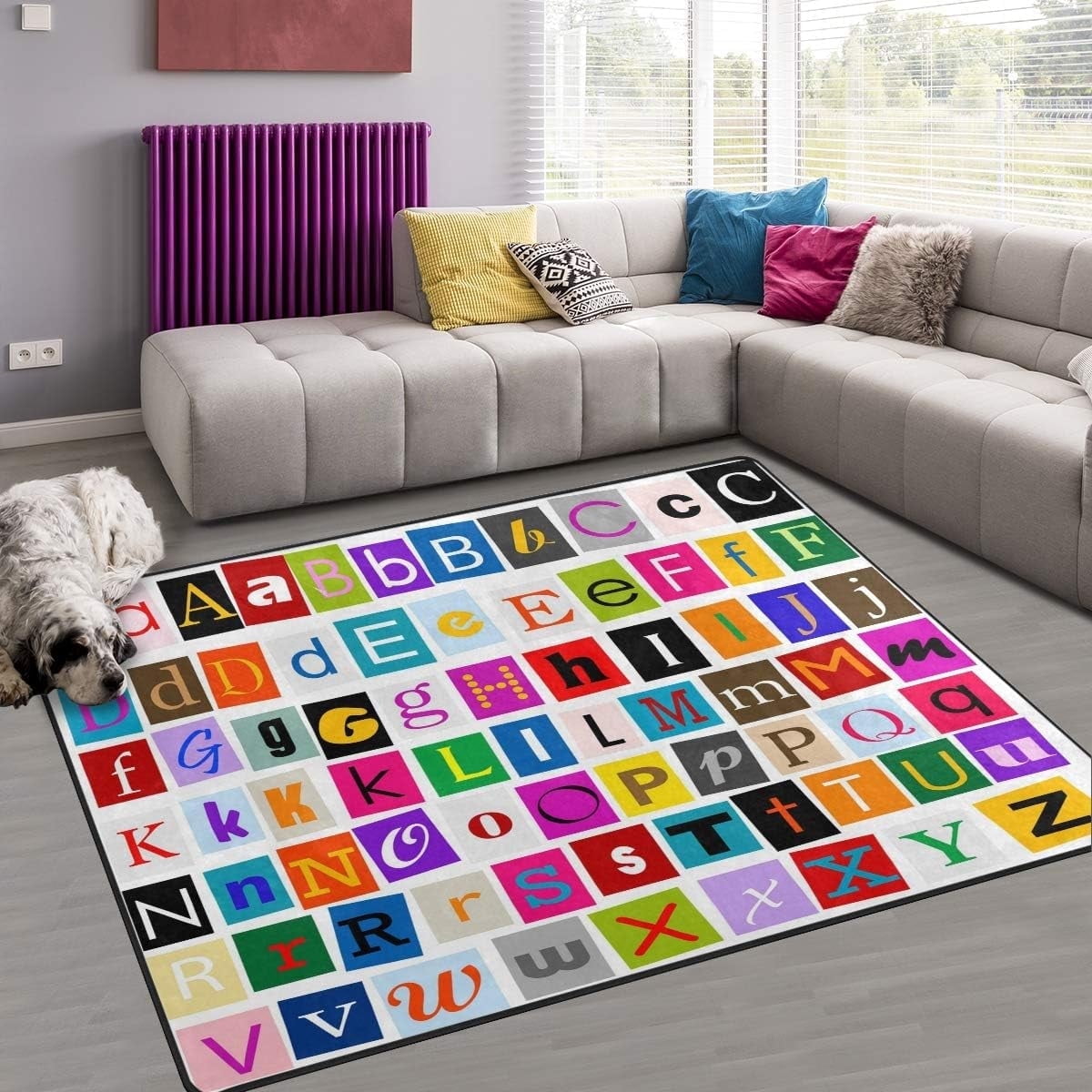 FREEAM Education Educational Learning Area Rug 4'x6', Alphabet ABC ...