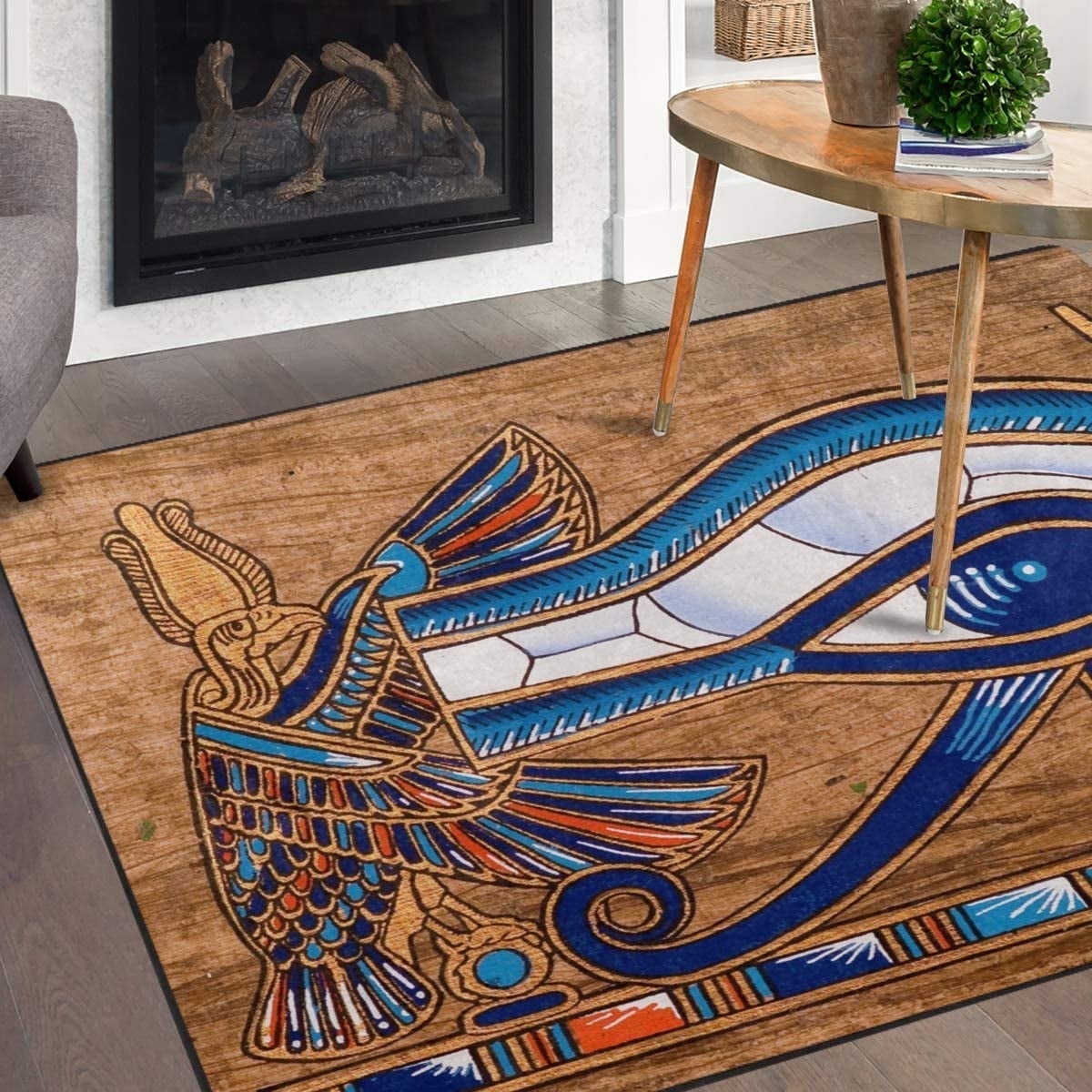 FREEAM Egypt Area Rug 2'x3', Egyptian Horus Eye Polyester Area Rug Mat ...