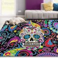 thumbnail image 1 of FREEAM Floral Skull Area Rug 2'x3', Colorful Paisley Flower Polyester Area Rug Mat for Living Dining Dorm Room Bedroom Home Decorative, 1 of 7