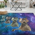 thumbnail image 1 of FREEAM Galaxy Cat Non Slip Area Rug for Living Dinning Room Bedroom Kitchen, 4' x 5'(48 x 63 Inch), Watercolor Universe Cat Nursery Rug Floor Carpet Yoga Mat, 1 of 6