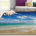 thumbnail image 1 of FREEAM Ocean Area Rug 48"x63", Caribean Beach Sea Waves Polyester Area Rug Mat for Living Dining Dorm Room Bedroom Home Decorative, 1 of 6