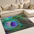 thumbnail image 1 of FREEAM Peacock Feather Abstract Area Rug Mat for Living Dining Dorm Room Bedroom Home Decorative 5'3" x4', 1 of 6