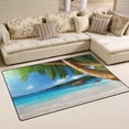 thumbnail image 1 of FREEAM Seychelles Beach Area Rug 3'x5', Sea Palm Tree Polyester Area Rug Mat for Living Dining Dorm Room Bedroom Home Decorative, 1 of 6