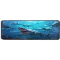 thumbnail image 1 of FREEAM Sharks Pattern Area Rug - 2' x 6' Washable Runner Rugs with Rubber Backing - Non Skid Floor Carpet for Indoor Living Room Hallway Kitchen, 1 of 7