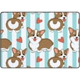 thumbnail image 1 of FREEAM Soft Rug Large Area Rugs, Corgi Dogs Hearts Comfortable Indoor Carpet, Baby Play Mat for Living Room Bedroom Nursery Home Decor Floor Mat 63x48inch, 1 of 6