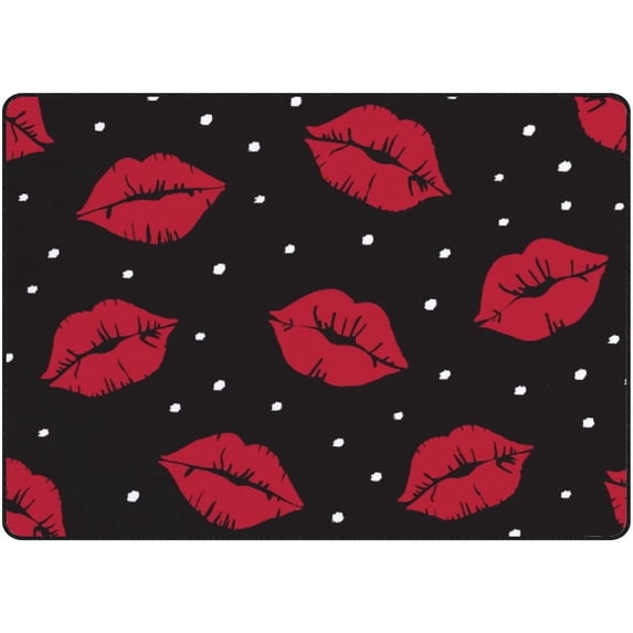 FREEAM Soft Rug Large Area Rugs, Hand Draw Lips Dots Comfortable Indoor Carpet, Baby Play Mat for Living Room Bedroom Nursery Home Decor Floor Mat 60x39inch
