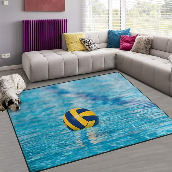 FREEAM Sport Non Slip Area Rug for Living Dinning Room Bedroom Kitchen, 3' x 5'(39 x 60 Inch), Water Polo Nursery Rug Floor Carpet Yoga Mat