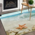thumbnail image 1 of FREEAM Summer Ocean Beach Area Rug 2'x3', Starfish Seashells Polyester Area Rug Mat for Living Dining Dorm Room Bedroom Home Decorative, 1 of 6