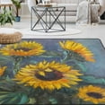thumbnail image 1 of FREEAM Sunflower Non Slip Area Rug for Living Dinning Room Bedroom Kitchen, 3' x 5'(39 x 60 Inch), Oil Painting Nursery Rug Floor Carpet Yoga Mat, 1 of 6