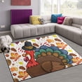 thumbnail image 1 of FREEAM Thanksgiving Turkey Non Slip Area Rug for Living Dinning Room Bedroom Kitchen48 x 63 Inch, Watercolor Turkey Maple Nursery Rug Floor Carpet, 1 of 6