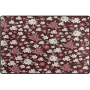 FREEAM Vintage Flower Pattern Area Rugs Colorful Large Non-Slip Floor Mat Decorative Carpets Doormat for Kitchen Living Dining Dorm Playing Room Bedroom 60 x 39inch