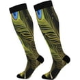 thumbnail image 1 of FREEAMG 1 Pairs Peacock Feather Compression Socks for Women Men Knee High Stocking for Running,Athletic,Medical, 1 of 7