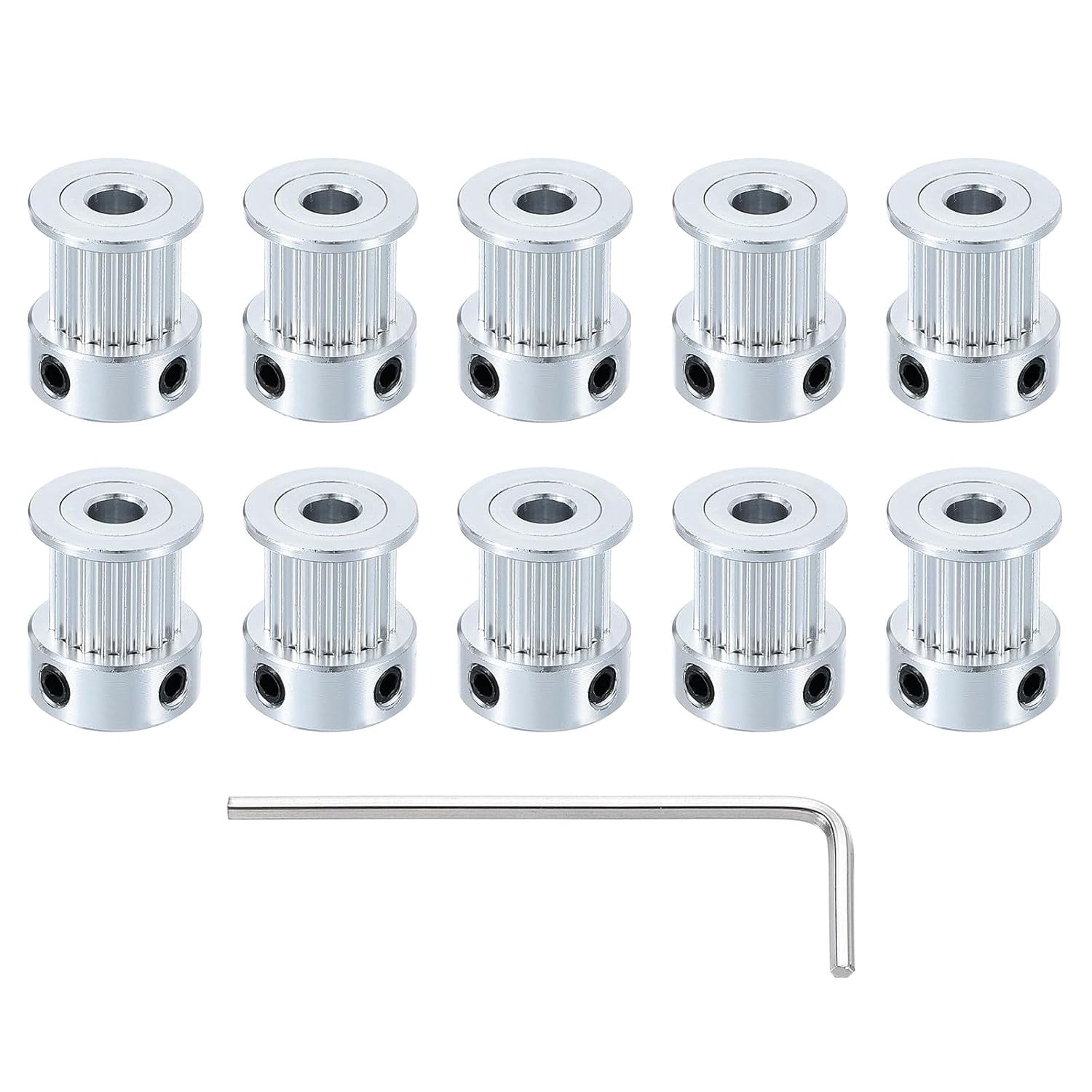 2 Poleas De Aluminio Para Correa De Distribución | 16 Dientes, 5mm Diámetro, 10mm Ancho | Para Impresoras 3D Y Maquinaria | Funcionamiento Suave Y Silencioso
