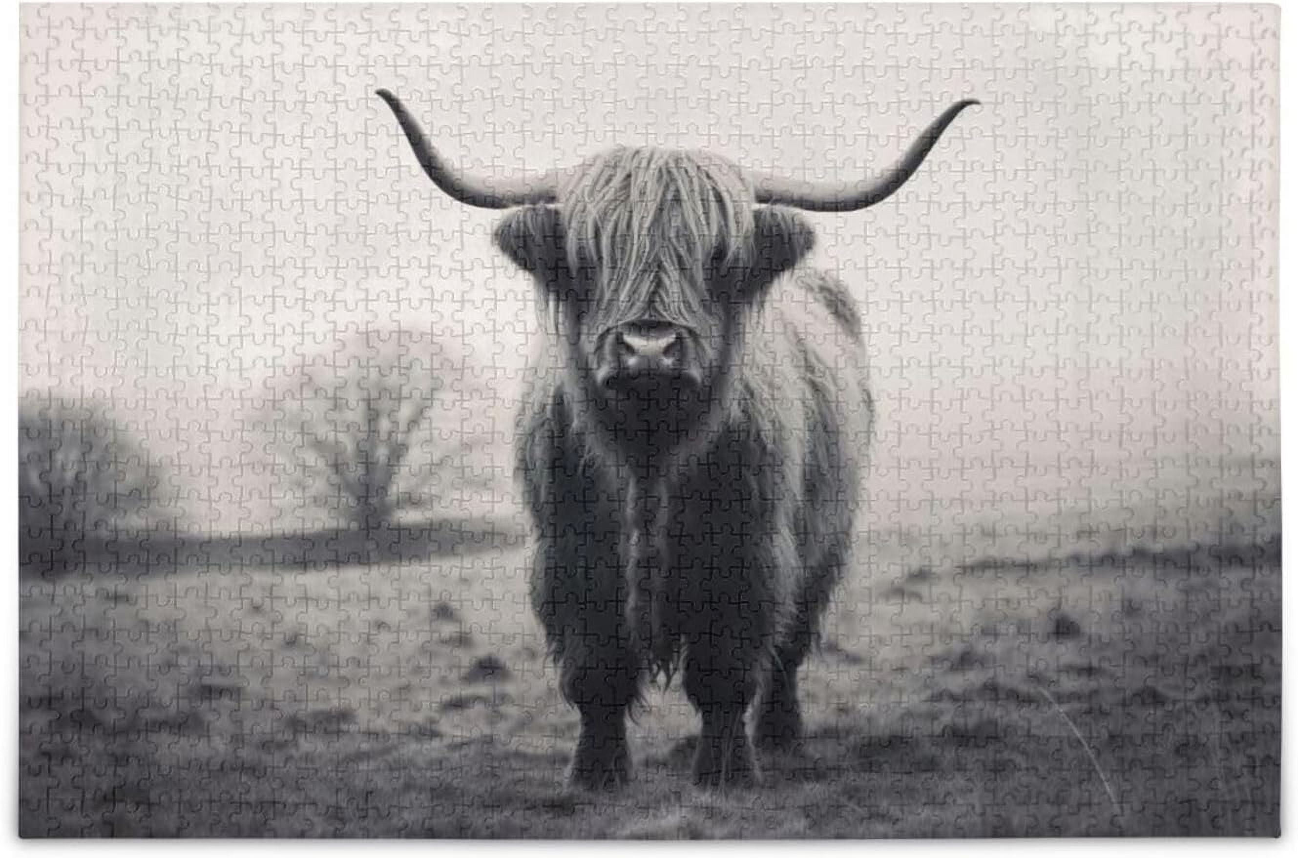 1000 Piece Highland Cow Jigsaw Puzzle For Adults - 27x20 Inch Animal Art Puzzle, Challenging Family Activity - View #10