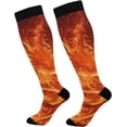 thumbnail image 1 of FREEAMG 1Pair Fashion Print Compression Socks for Women Men,Knee High Stockings for Athletic Sports,Running,Travel, 1 of 7