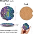 thumbnail image 1 of FREEAMG 2 PCS Car Coasters for Drinks Absorbent, Peacock Oil Painting Ceramic Car Cup Holder Coaster for Your Car with Fingertip Grip, 2.5 inch, 1 of 6