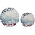 thumbnail image 1 of FREEAMG 2 Pcs Cotton Christmas Winter Decor Pine Balls Woven Pot Holder Trivets Set,Round Coasters Placemat for Cooking Baking Hot Dish Pan Pot Bowl Teapot(7&9 Inches), 1 of 6