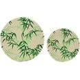 thumbnail image 1 of FREEAMG 2 Pcs Cotton Green Bamboo Pattern Woven Pot Holder Trivets Set,Round Coasters Placemat for Cooking Baking Hot Dish Pan Pot Bowl Teapot(7&9 Inches), 1 of 1