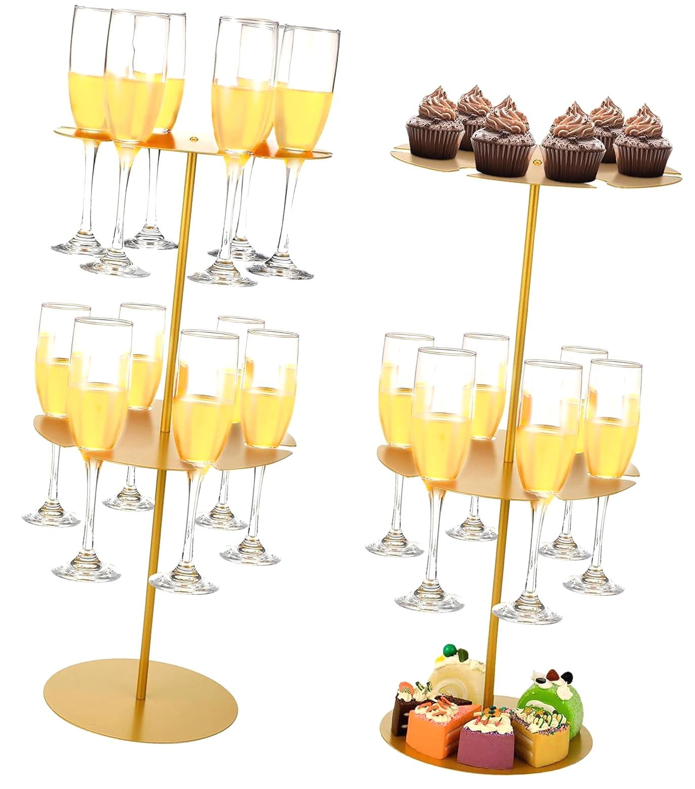 FREEAMG 2 Tier Metal Glass Rack Countertop Glass Holder Stand with 12 ...