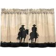 thumbnail image 1 of FREEAMG 24 Inch Length Kitchen Curtains Cowboy 2 Panels Half Window Sheer Curtains Rod Pocket Farmhouse Short Drapes for Bathroom Cafe Basement, 1 of 7