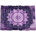 thumbnail image 1 of FREEAMG 24 Inch Length Kitchen Curtains Purple Mandala 2 Panels Half Window Sheer Curtains Rod Pocket Farmhouse Short Drapes for Bathroom Cafe Basement, 1 of 7
