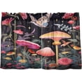 thumbnail image 1 of FREEAMG 36 Inch Length Kitchen Curtains Butterflies Mushrooms 2 Panels Half Window Sheer Curtains Rod Pocket Farmhouse Short Drapes for Bathroom Cafe Basement, 1 of 7