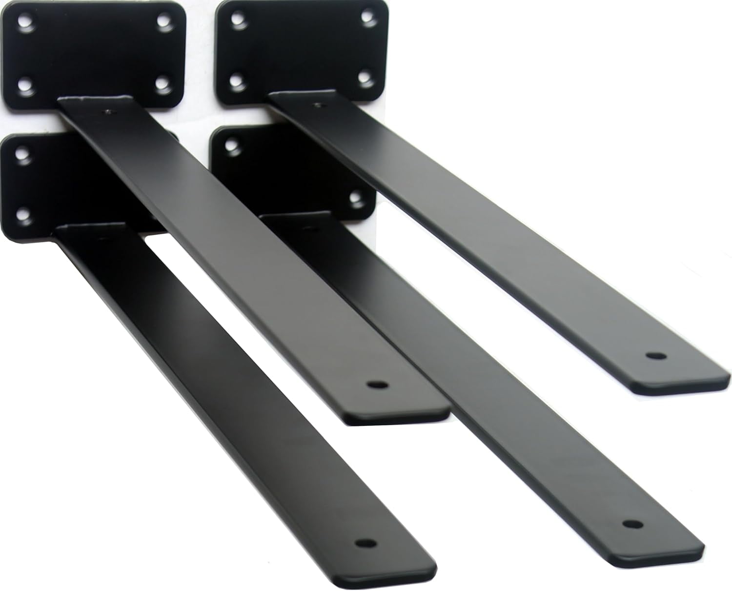 FREEAMG 4 Pack - 18 inch Black Hidden L Shelf Bracket (1/5 Inch Thicked ...
