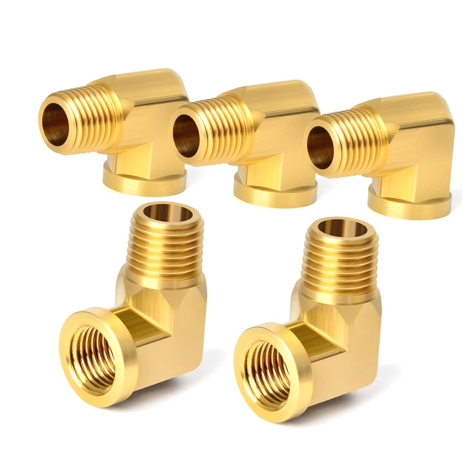 3/8 NPT Brass Street Tee 3/8" NPT Brass Street Tee Fitting With 1/8" NPT Tapped Hole For Gauges, Valves, Or Sensors | Performance Plumbing Part Newmatics Brass Fitting