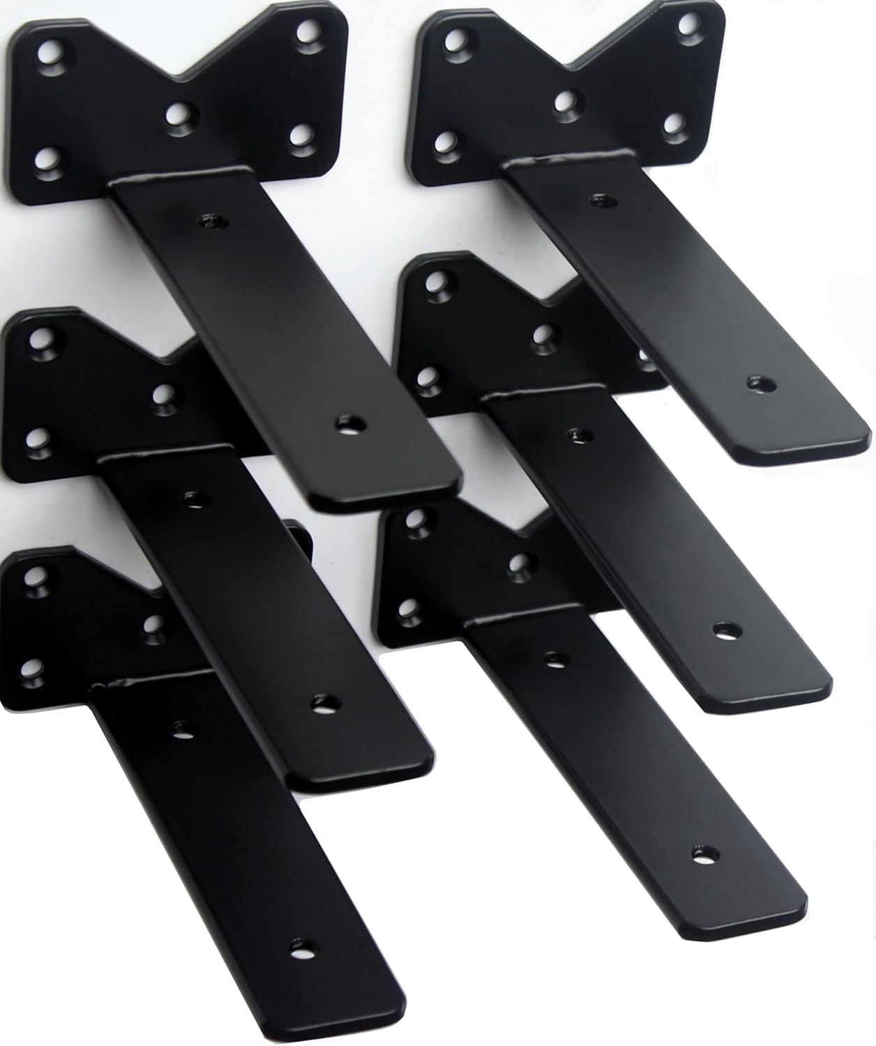 FREEAMG 6 Pack - 6 inch Black Hidden L Shelf Bracket (1/5 Inch Thicked ...