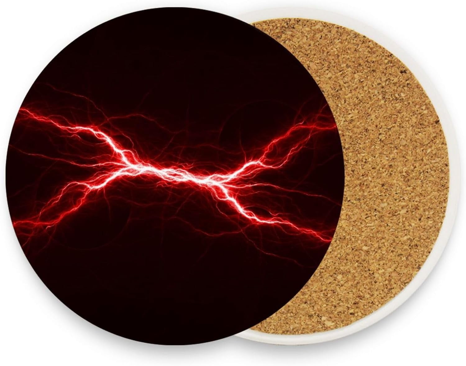 FREEAMG Abstract Red Lightning Coasters for Drinks Set of 2, Absorbent ...