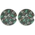 thumbnail image 1 of FREEAMG Acorns and Dragonflies Car Coaster 2 Pieces, with Finger Slits, Easy to Disassemble and Clean, Absorbent Ceramic Cork Base Car Coaster, Cold Drink Coaster, 1 of 6
