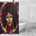 thumbnail image 1 of FREEAMG African Girl Shower Curtain Waterproof Washable Shower Bath Curtain 60x72 Inch Bathroom Decoration Fabric Shower Curtains with 12 Hooks, 1 of 6