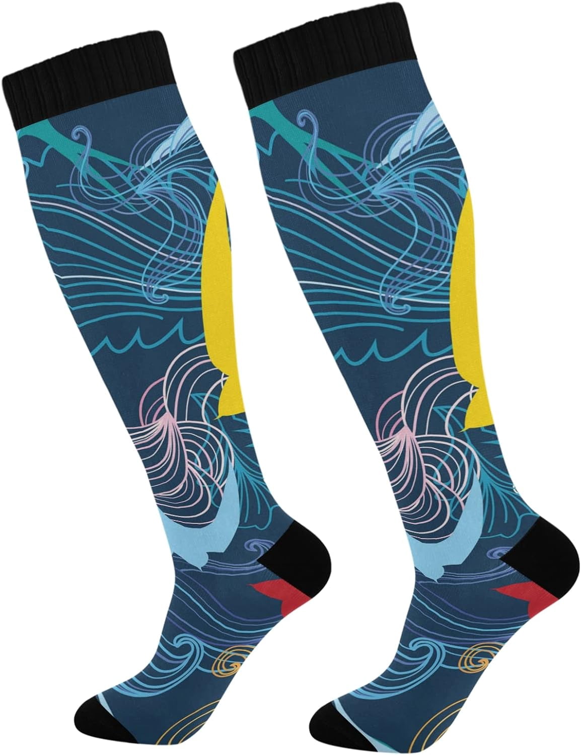 Map Socks FREEAMG American Map Compression Socks for Women and Men, 1 Pair ...
