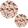 thumbnail image 1 of FREEAMG Autumn Red Mushroom Round Cotton Thread Weave Trivets for Hot Dishes Set of 2 Sizes 7 Inch & 9.5 Inch Diameter Coasters Trivet Mats Potholders Hot Pads, 1 of 7